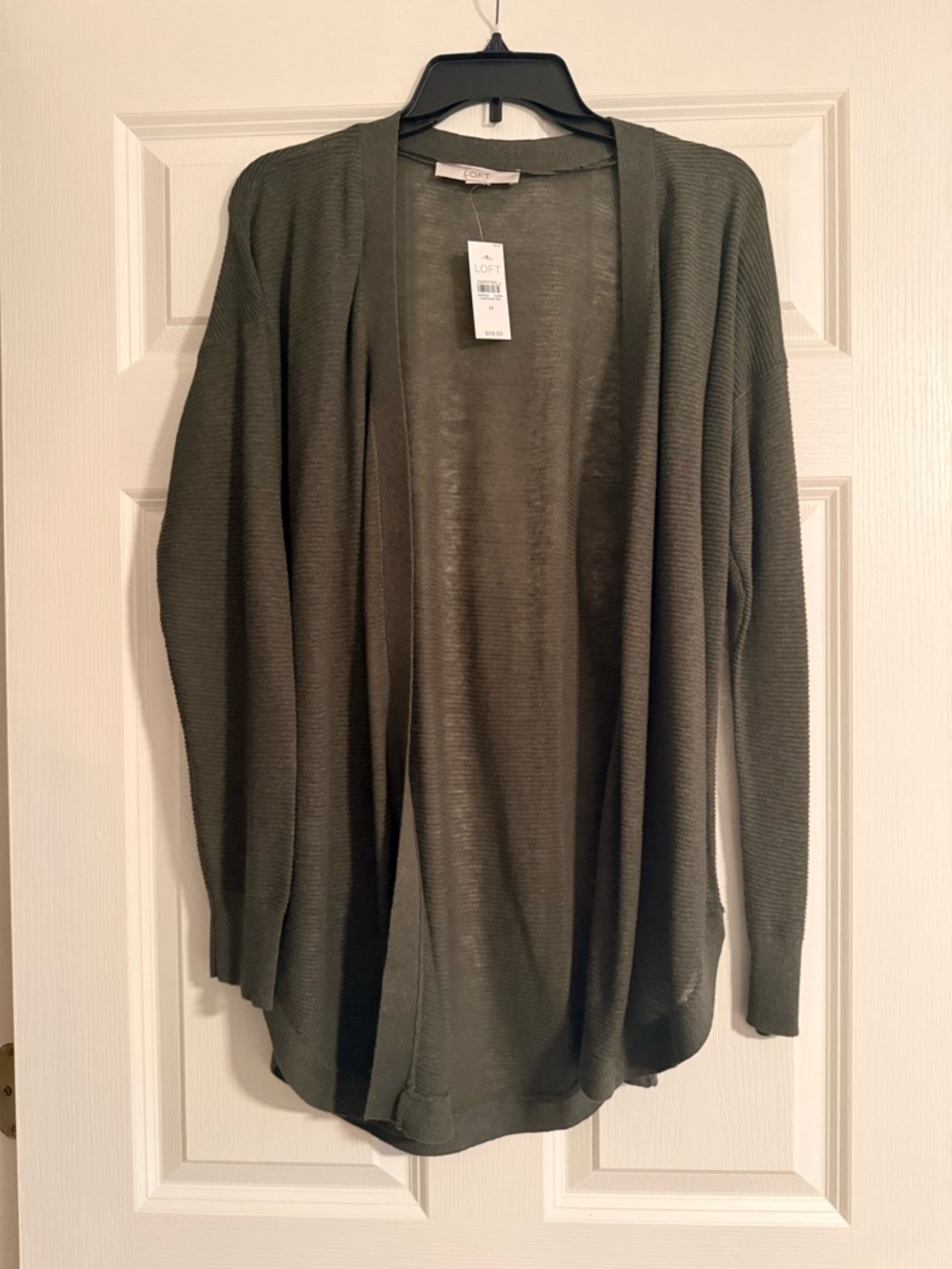 LOFT Open-Front Olive Green Women's Cardigan